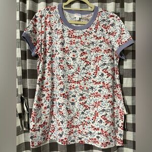 LulaRoe Liv Floral Print Short Sleeve Top